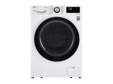 Product photo of the LG WM1455HWA Washer and DLHC1455W Dryer