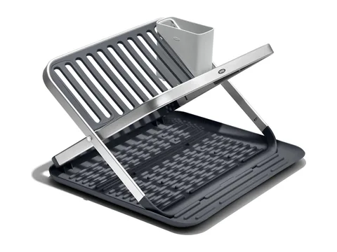 Product photo of the OXO Good Grips Aluminum Fold Flat Dish Rack
